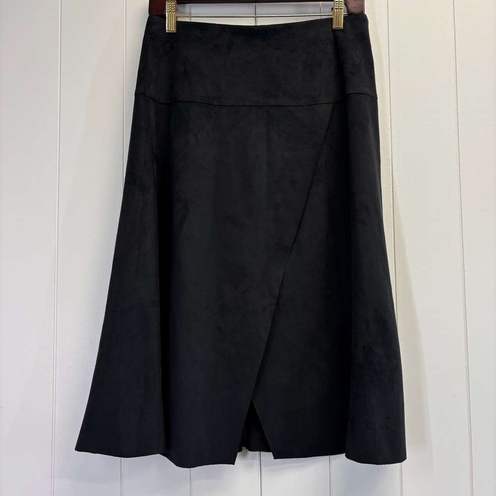 Soft Surroundings Minimalist Faux Suede Midi Skirt Women Size XS Quiet Luxury